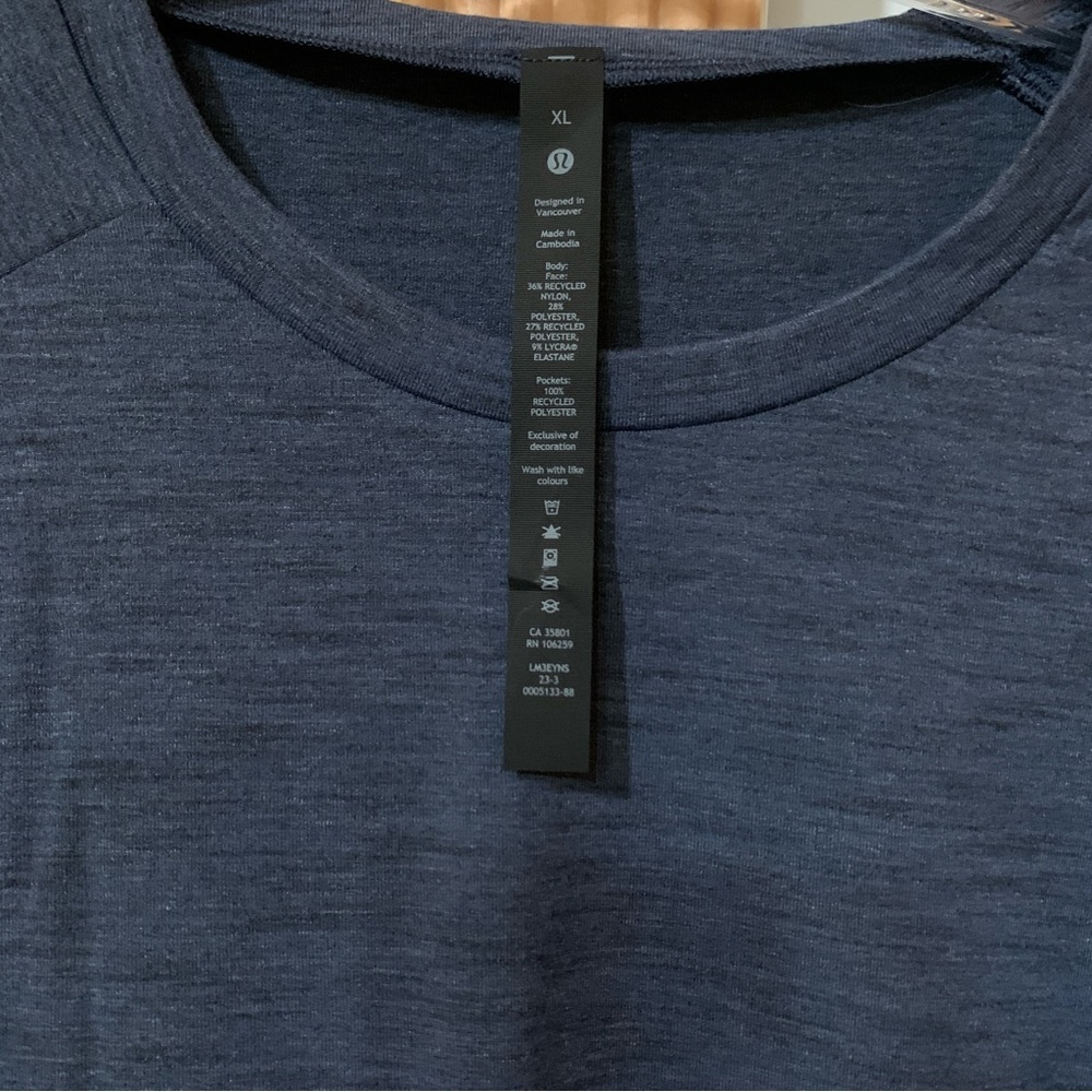“NEW” Men’s Heathered Blue lululemon Surge LS SZ. S or XL Unisex BNWT - Picture 2 of 12